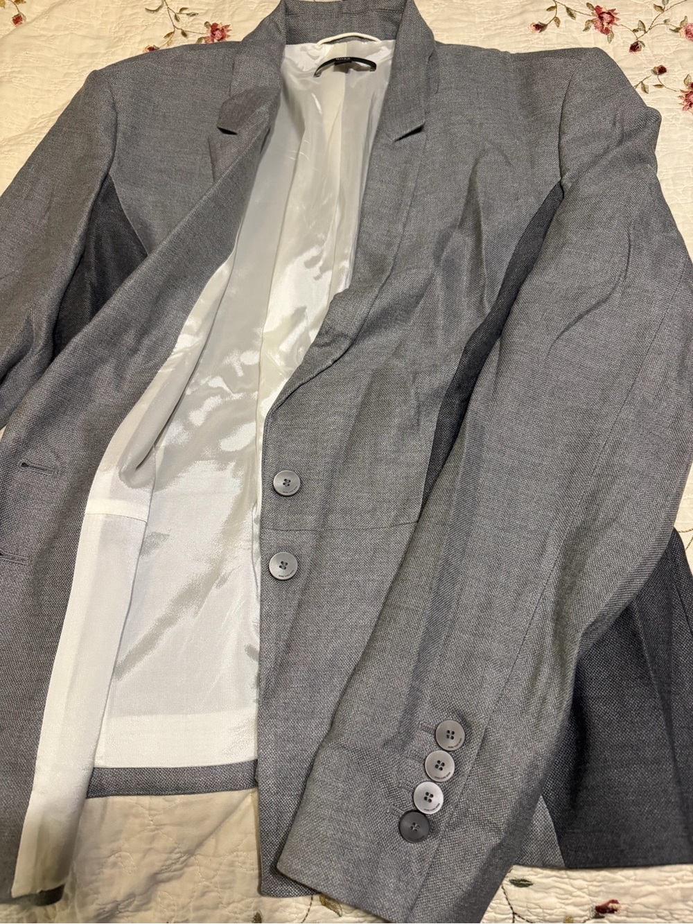 Hugo Boss Gray Two-Button Blazer